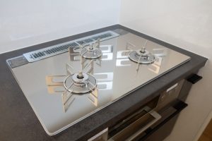 ステンレス製のコンロ